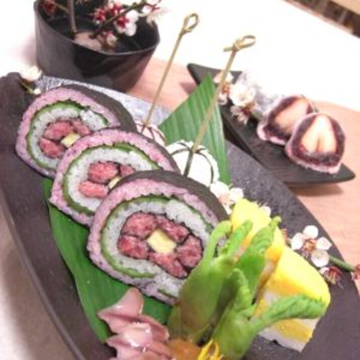 花飾り巻きで鉄火巻き 恵方巻きにも レシピ 作り方 By 楽天レシピ 花飾り巻きで鉄火巻き 恵方巻きにも レシピ 作り方 By 楽天レシピ